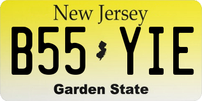 NJ license plate B55YIE