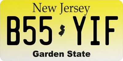 NJ license plate B55YIF