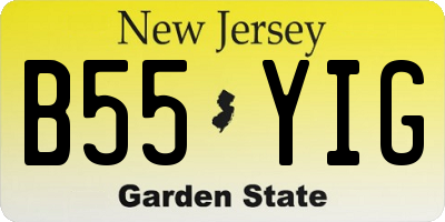 NJ license plate B55YIG