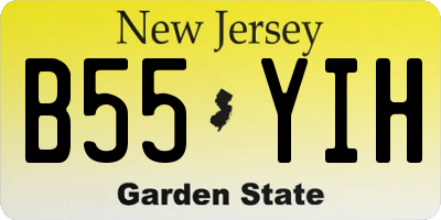 NJ license plate B55YIH