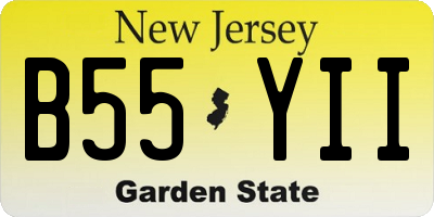 NJ license plate B55YII