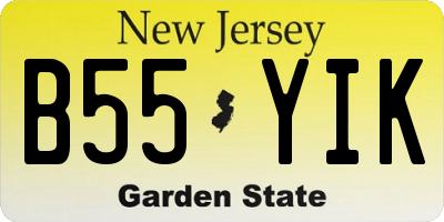 NJ license plate B55YIK