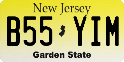 NJ license plate B55YIM