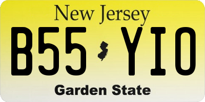 NJ license plate B55YIO