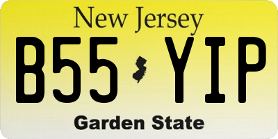 NJ license plate B55YIP