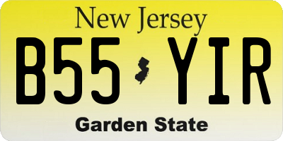 NJ license plate B55YIR