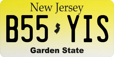 NJ license plate B55YIS