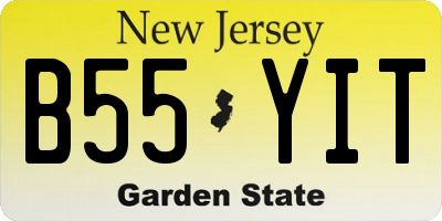 NJ license plate B55YIT