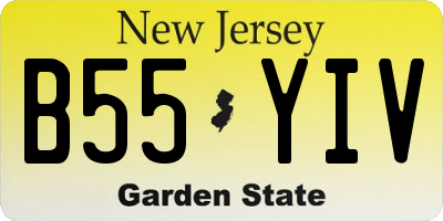 NJ license plate B55YIV