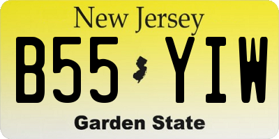 NJ license plate B55YIW
