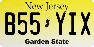 NJ license plate B55YIX