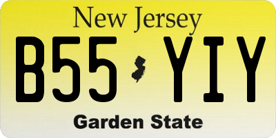 NJ license plate B55YIY
