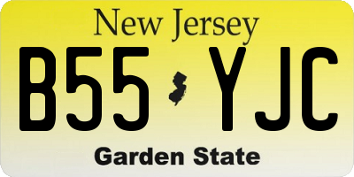 NJ license plate B55YJC
