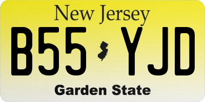 NJ license plate B55YJD