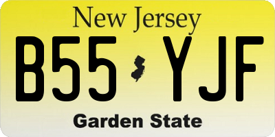 NJ license plate B55YJF