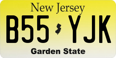 NJ license plate B55YJK