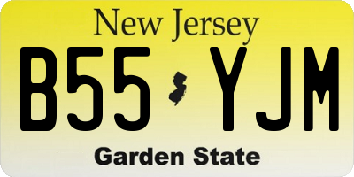 NJ license plate B55YJM