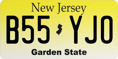 NJ license plate B55YJO