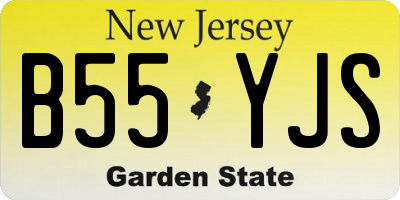 NJ license plate B55YJS