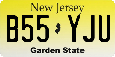 NJ license plate B55YJU
