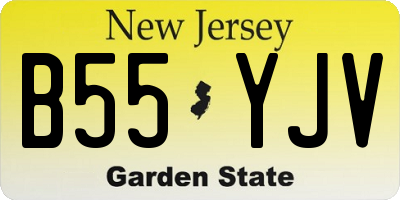 NJ license plate B55YJV