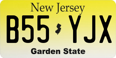 NJ license plate B55YJX