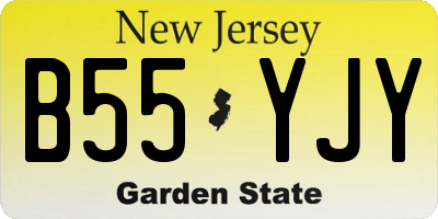 NJ license plate B55YJY