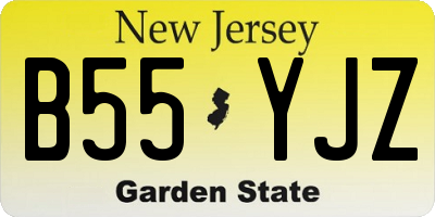 NJ license plate B55YJZ