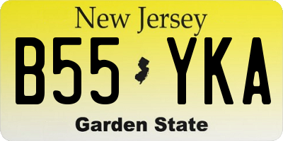 NJ license plate B55YKA