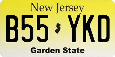 NJ license plate B55YKD