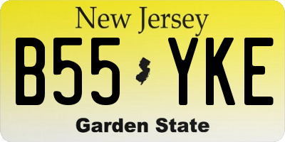 NJ license plate B55YKE