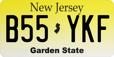 NJ license plate B55YKF