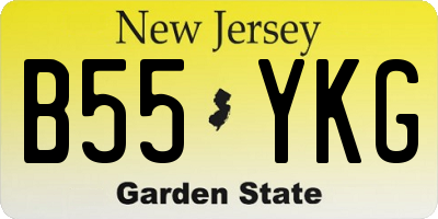 NJ license plate B55YKG