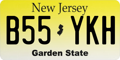 NJ license plate B55YKH
