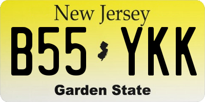 NJ license plate B55YKK