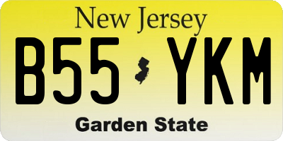 NJ license plate B55YKM