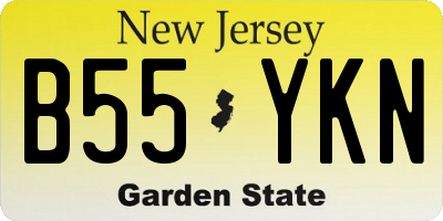 NJ license plate B55YKN