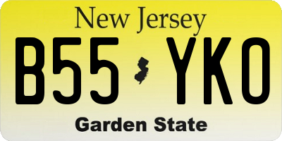 NJ license plate B55YKO