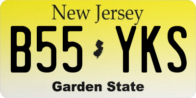 NJ license plate B55YKS