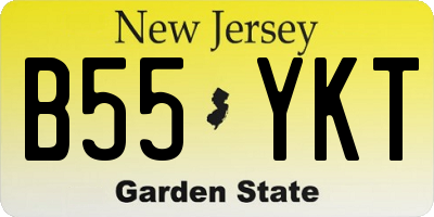 NJ license plate B55YKT