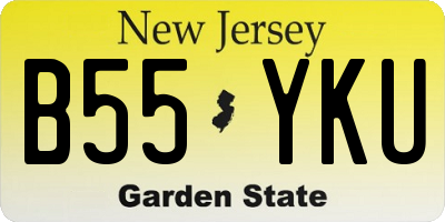 NJ license plate B55YKU