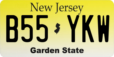 NJ license plate B55YKW