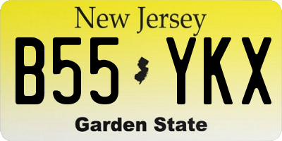 NJ license plate B55YKX