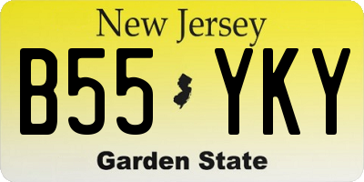 NJ license plate B55YKY