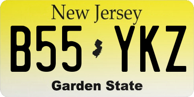 NJ license plate B55YKZ