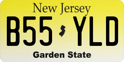NJ license plate B55YLD