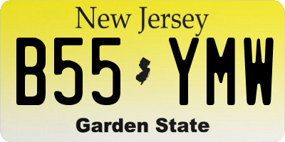 NJ license plate B55YMW