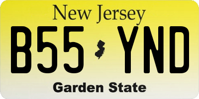 NJ license plate B55YND