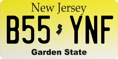 NJ license plate B55YNF