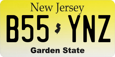 NJ license plate B55YNZ